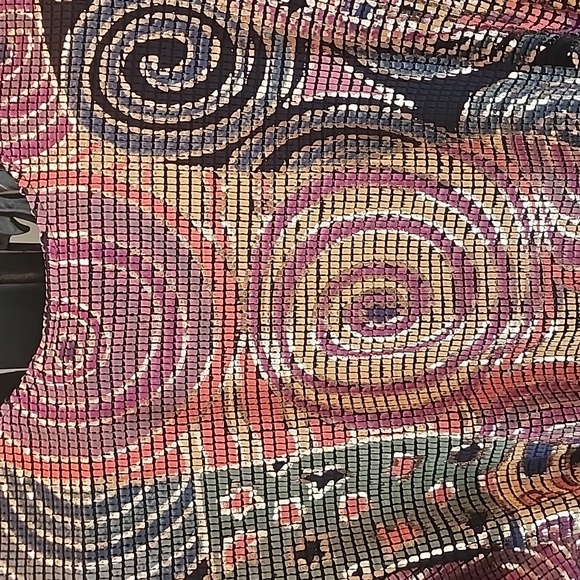 🔥Janine of London Metallic Mosaic + Gold Dress Sz Small Made in Italy 🇮🇹 - Picture 8 of 16